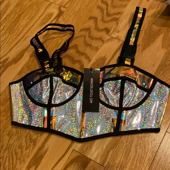 Dolls Kill Club Exx Chrome Opulent Hologram LAST 1 - Picture 6 of 8